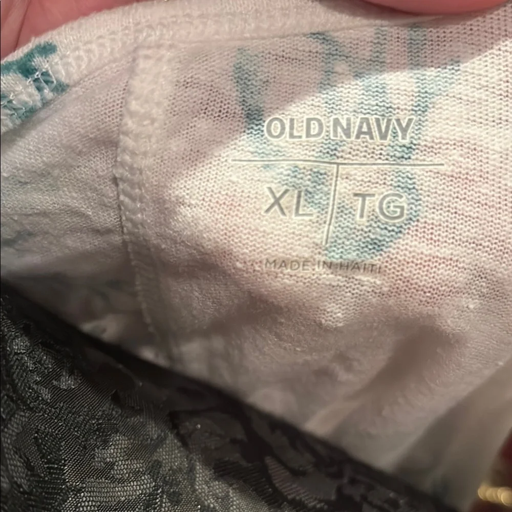 LAST CALL!! Old Navy White & Teal Branch Tank Top, XL - Picture 2 of 2